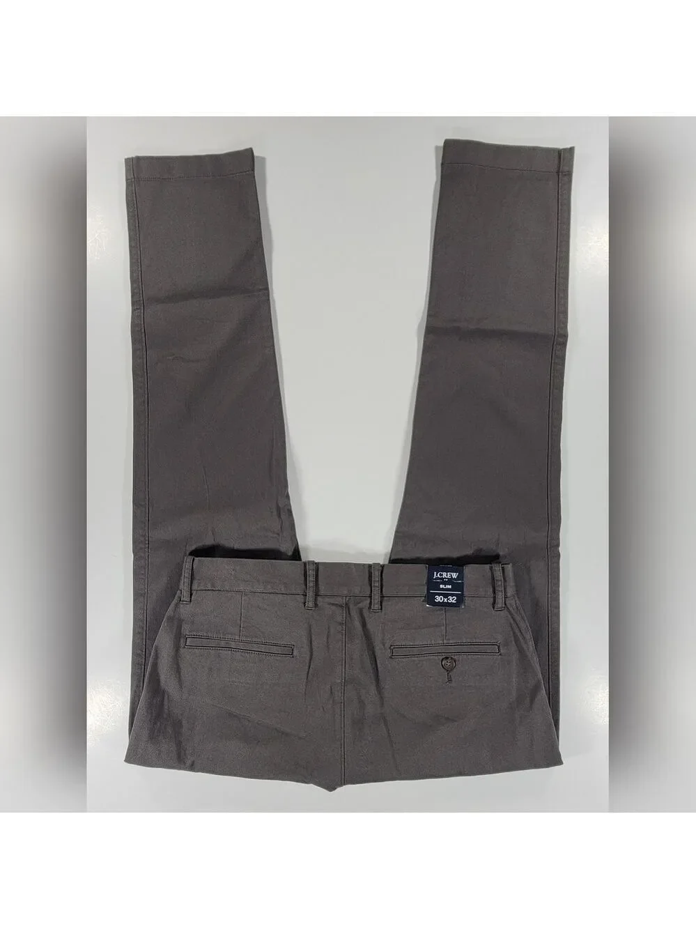 NEW J. Crew Chino Khaki Pants Mens 30x32 Slim Fit Flex Stretch Gray NWT